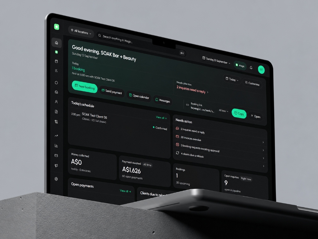 Magic Dashboard on Laptop